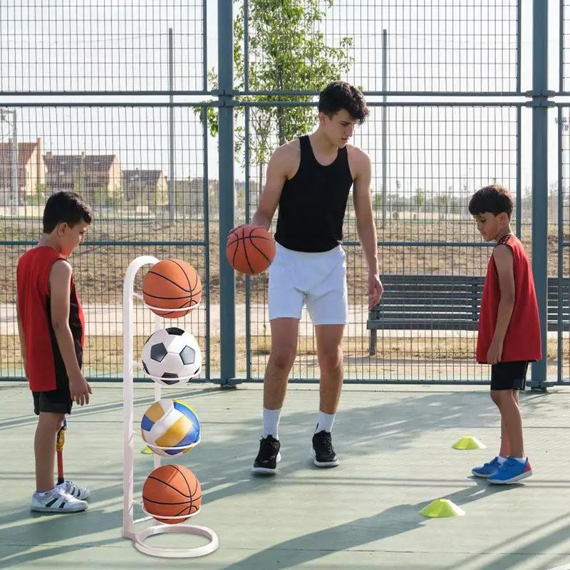 iron basketball stand 1/2/3/4/5 layers Multi-purpose Football Basketball Display Shelf Ball Holder basketball storage rack