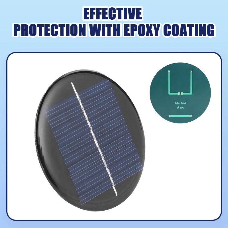 Mini sil cio policristalino painel solar redonda ep xi bordo DIY m dulo 