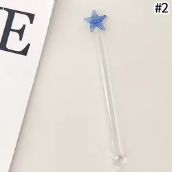Charming Transparent Glass Stirring Rod - Creative 4.9 Drink Mixer (S2 Star Sticks)