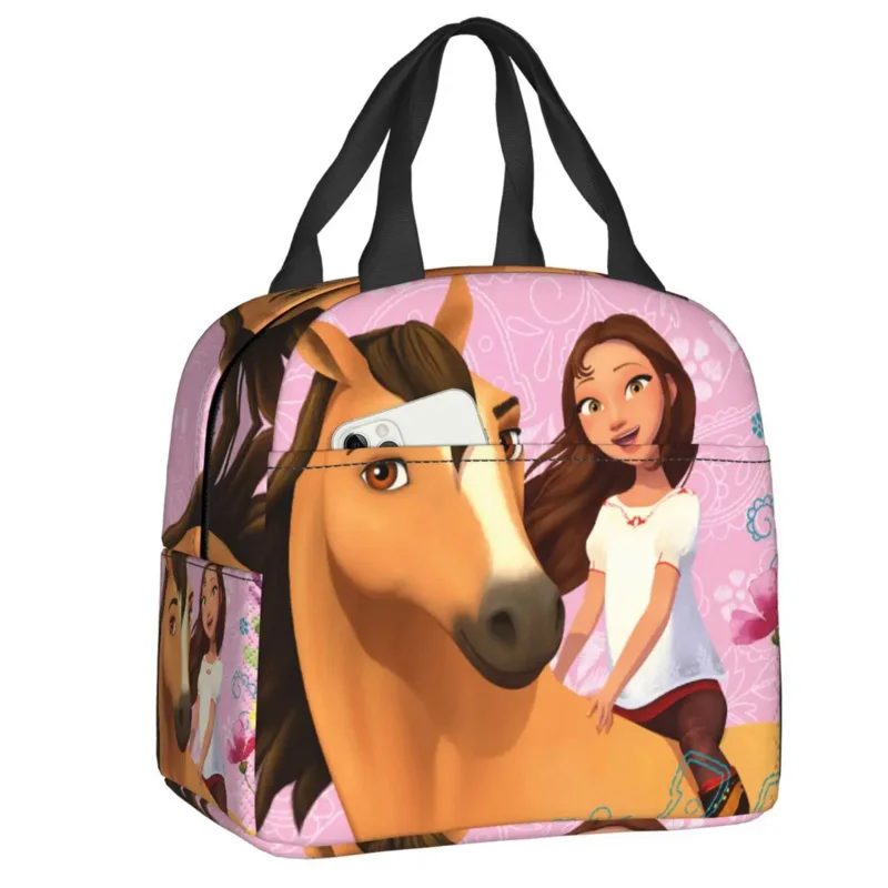 

Custom Spirit Riding Free Lunch Bag Cooler Thermal Insulated Lunch Box for Women Children School Work Picnic Food Tote Bags