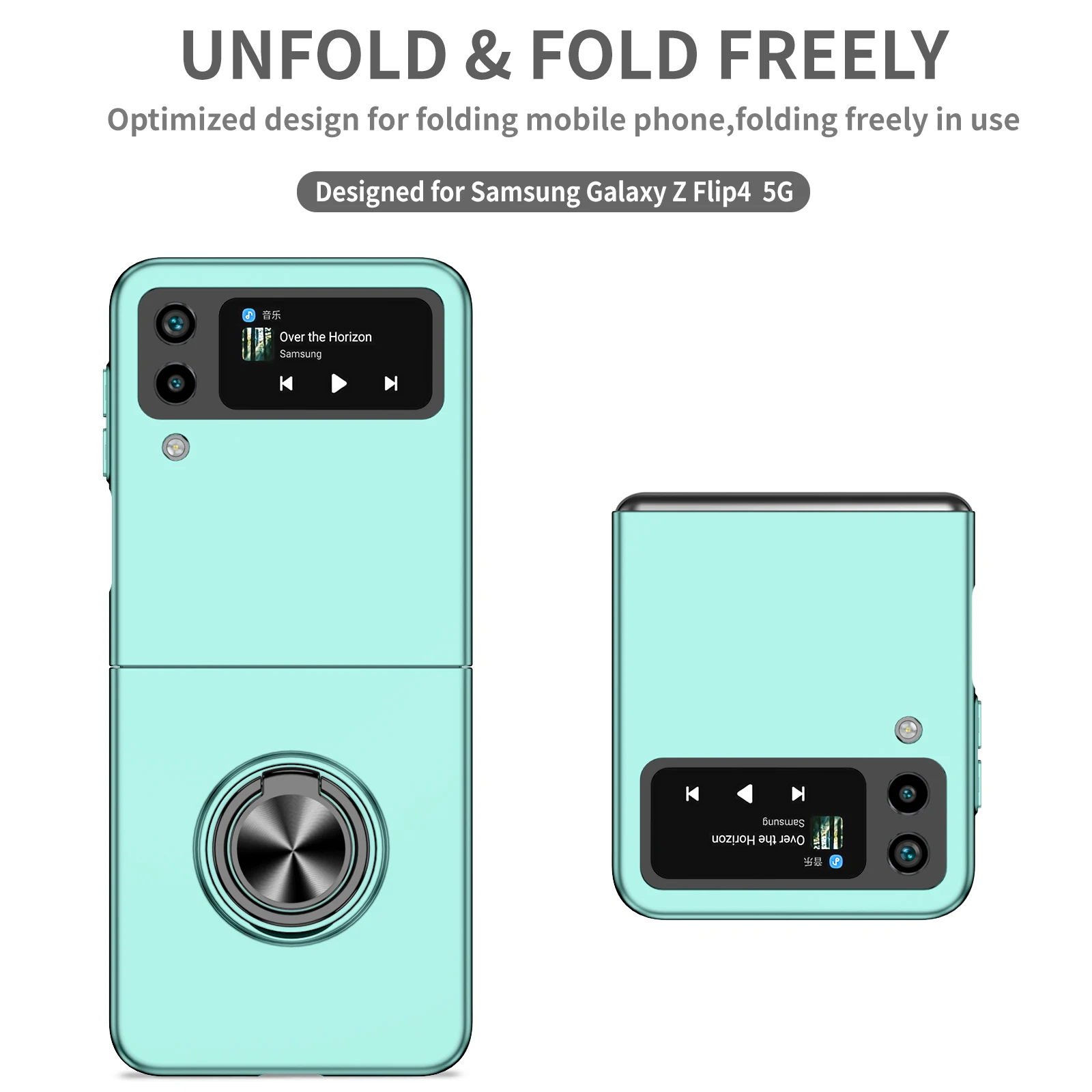 Ultra Thin Finger Ring Folding Design Case For Samsung Galaxy Z Flip 4 5G Flip3 Flip4 Flip 3 Anti-Fingerprint Matte Cover