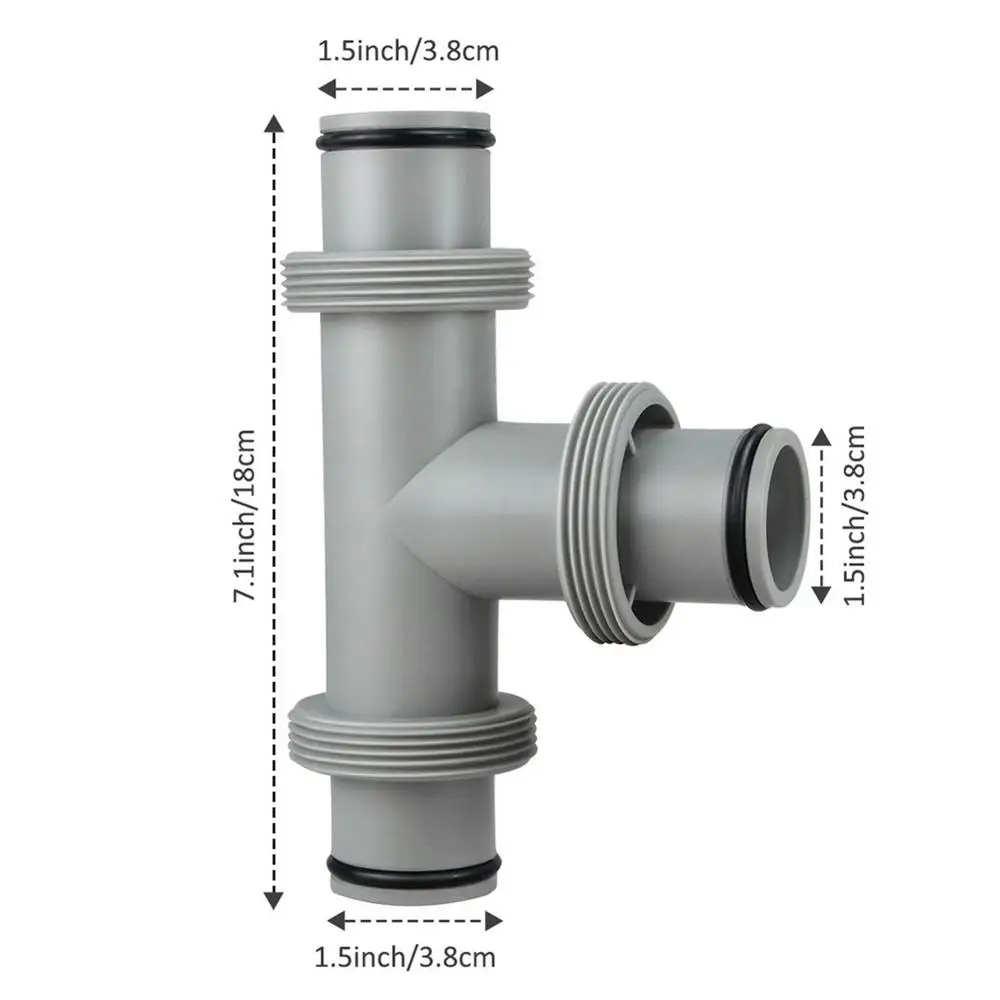 thumbnail image 2 of T Joint Pool Hose Connector 1.25"to 1.25",Filter Pump Hose Connector,Pool Hos 2 of 13
