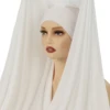 Hijab instantané en mousseline de soie avec boucle magnétique, couleur unie, écharpe musulmane pour femme, Turban islamique, bandeau à la mode, châle, nouvelle collection