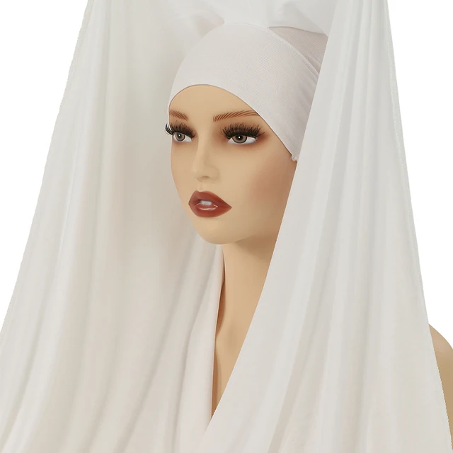 Hijab instantané en mousseline de soie avec boucle magnétique, couleur unie, écharpe musulmane pour femme, Turban islamique, bandeau à la mode, châle, nouvelle collection