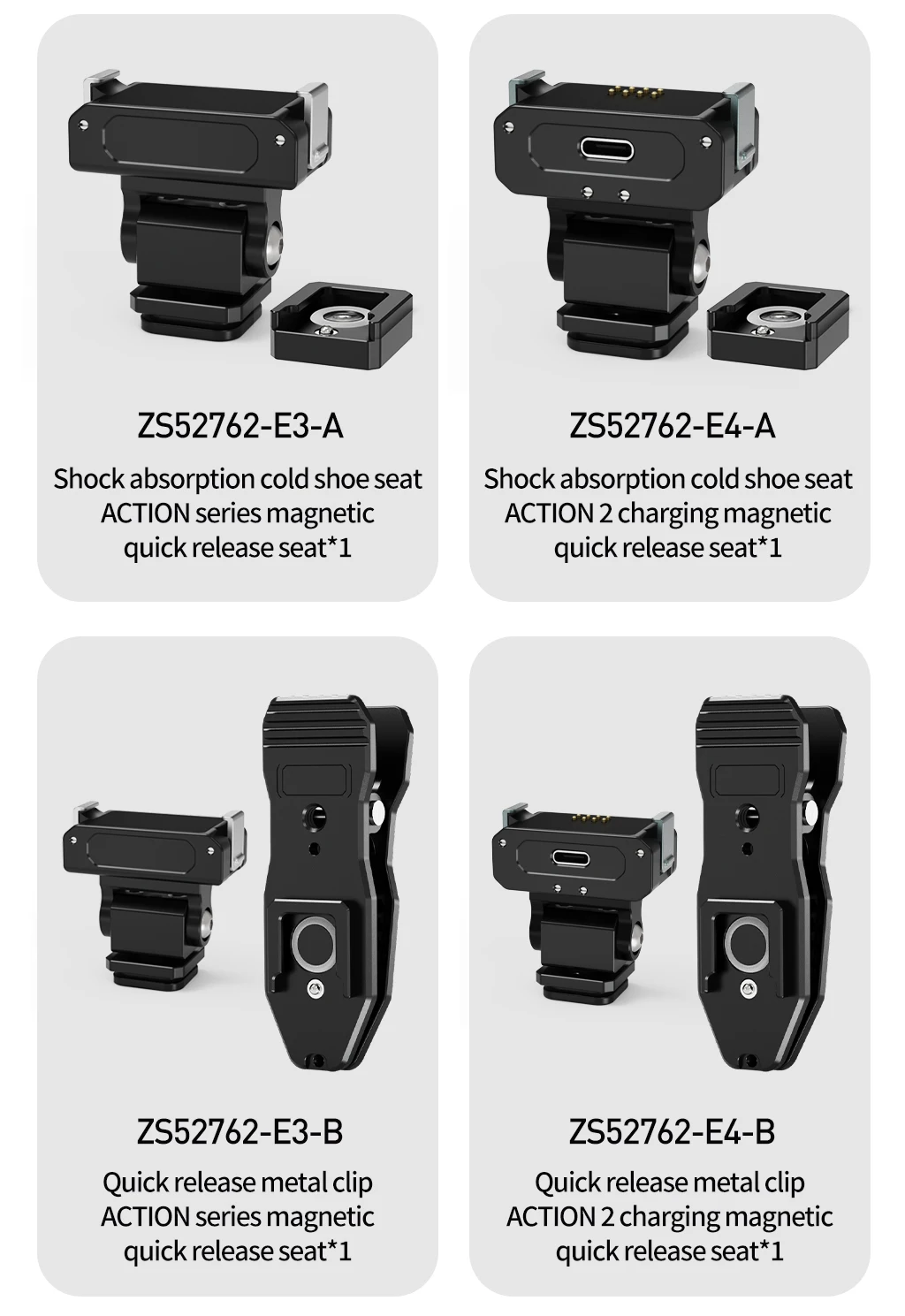 Magnetischer Kaltschuh-Adapter mit Schnellverschluss 360° ° Dämpfung einstellbar 1/4 Zoll für DJI Osmo Action 5Pro 4 3 2 Kamera-Fahrradlenkerhalterung – Detail 36