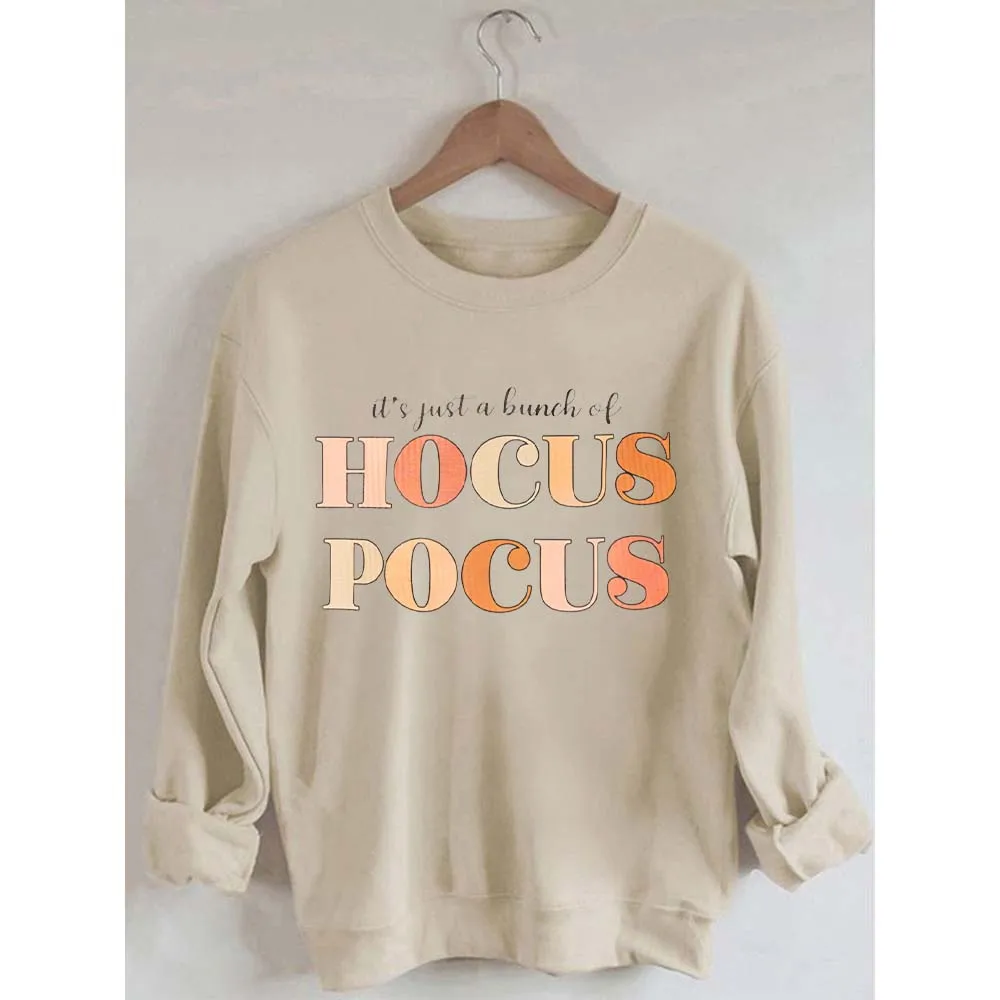 

Rheaclots It's Just a Bunch of Hocus Pocus Print Women's Cotton Female Cute Long Sleeves Sweatshirt