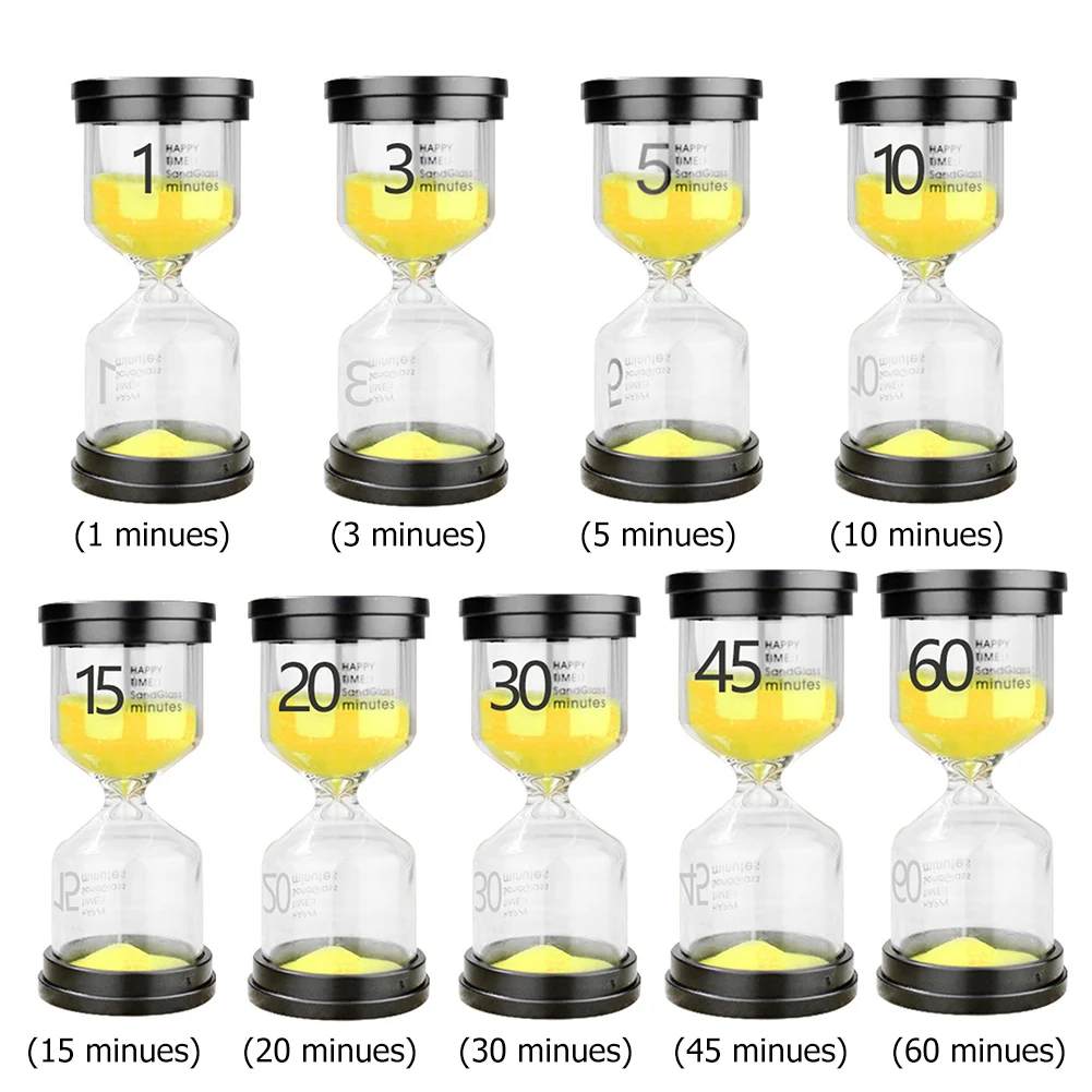 1/3/5/10/15/20/30/45/60 minutes 6color Sand Watch Hourglass Sandglass Sand Cook Clock Children Gift Sand Timer Home Decor 6