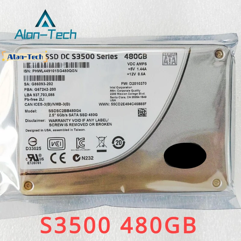 

For I-ntel DC S3500 480GB SSDSC2BB480G4 2.5" 6Gb/s SATA SSD 90%new good quality