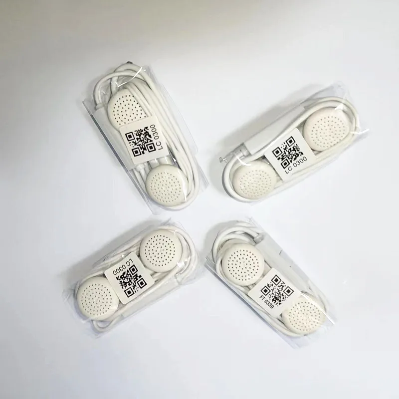 Fones de Ouvido Universal com Microfone com Fio Linha para Xiaomi Huawei Samsung S10 Telefones Alta Qualidade 10 Peças Branco 3.5 mm
