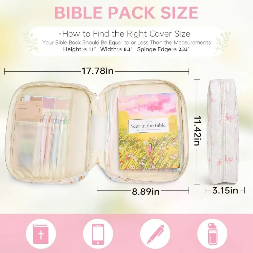 Floral Bible Cover Case For Women Bible Study Supplies Bible Journaling Kit  Book Carrying Case Mothers Day Christian Gifts - AliExpress