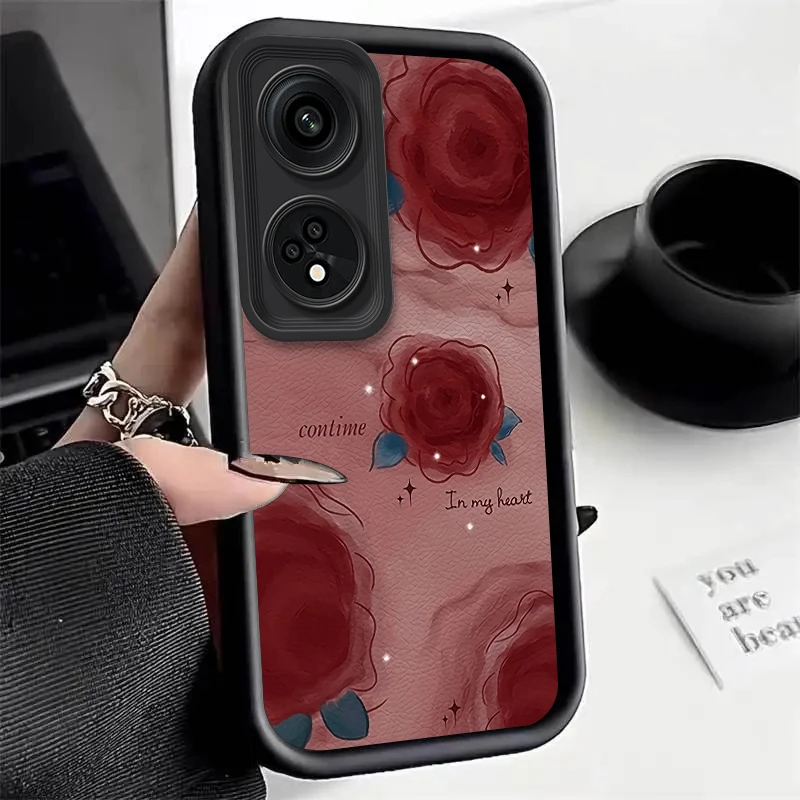 Elegant Rose Flower Silicone Phone Case - Luxury Protective Back Cover