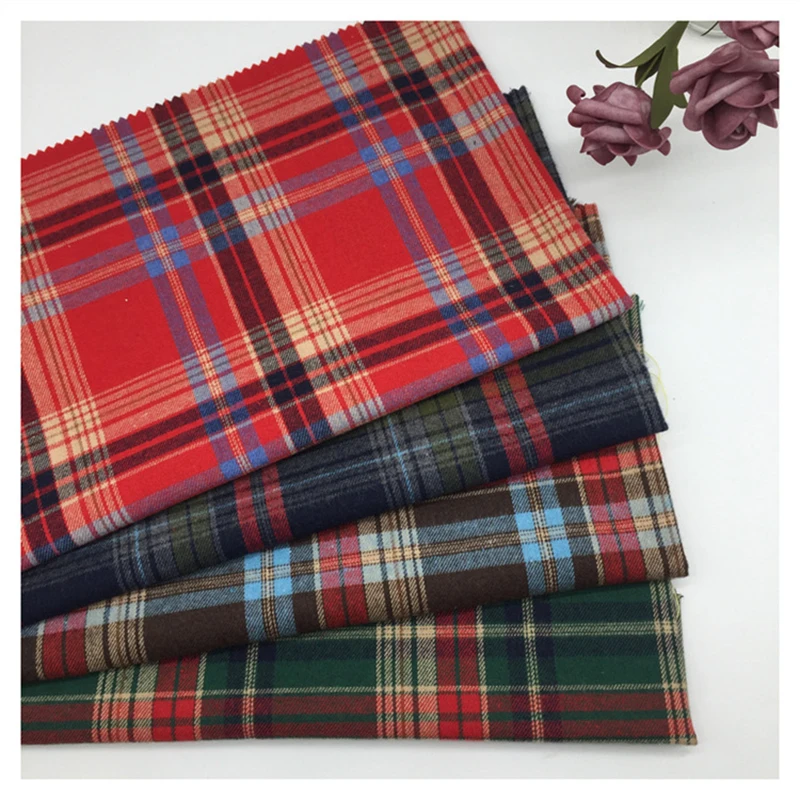 

50x145cm Plaid British style Scottish plaid TC woven double-sided twill yarn-dyed plaid school uniform skirt fabric
