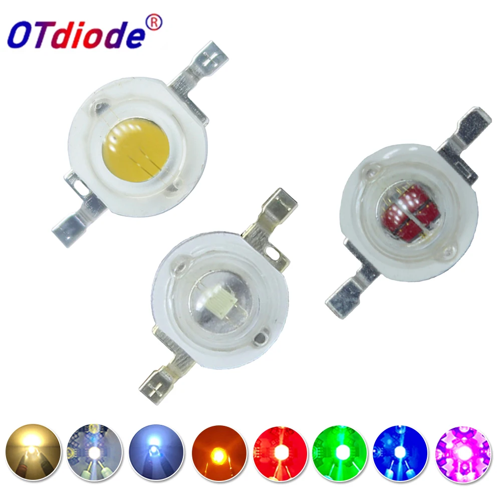 CHANZON 10pcs LED ad alta potenza Chip On Board 3W Giallo (400mA-500mA/DC 2V -2.4V/3 Watt) Super Bright Intensity SMD COB Componenti Emettitore di luce Diodo 3W Lampadina Illuminazione fai da te