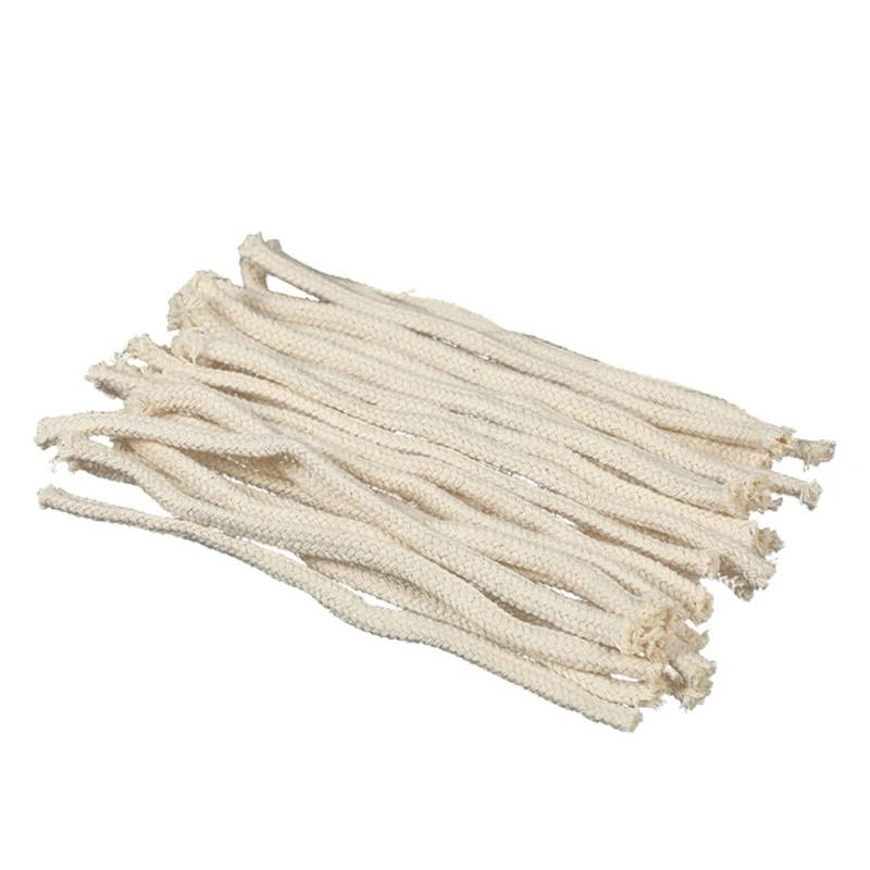 50 Pieces 1/4" Oil Lamp Wicks Burner Round Braided Cotton Kerosene