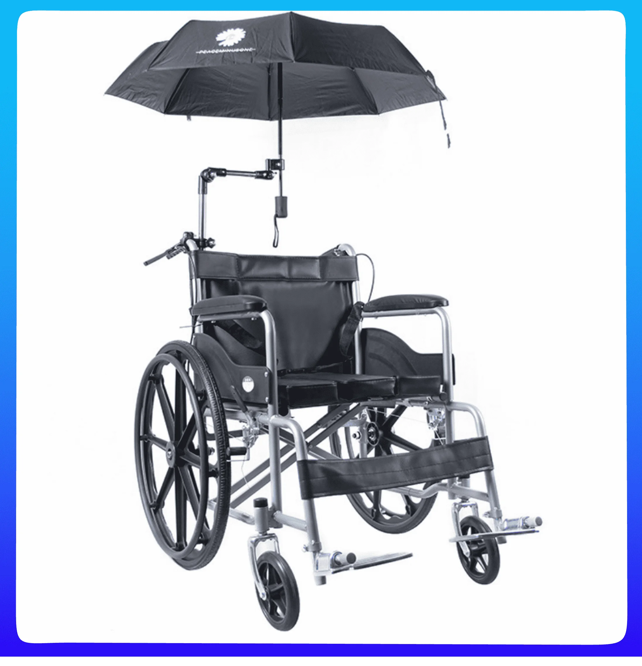 Support Parapluie Universel Réglable 360° - Pour Vélo, Poussette, Scooter, Fauteuil Roulant