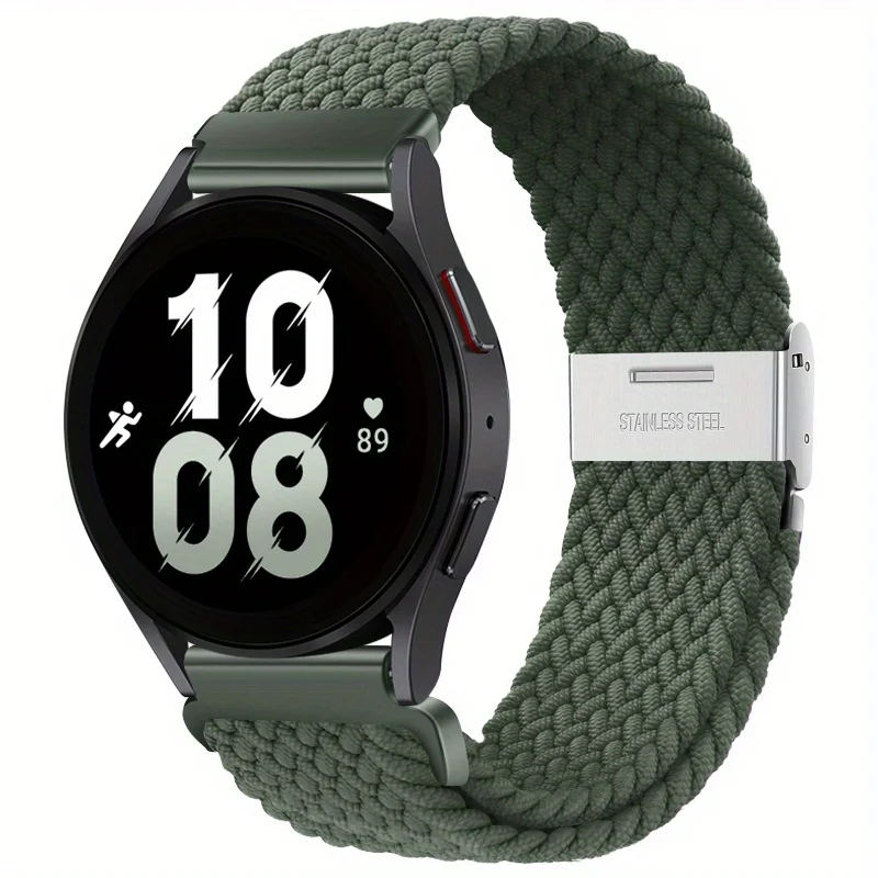 Nylon Watch Strap with Magnetic Buckle and Metal Adjustment Band, 22mm/20mm