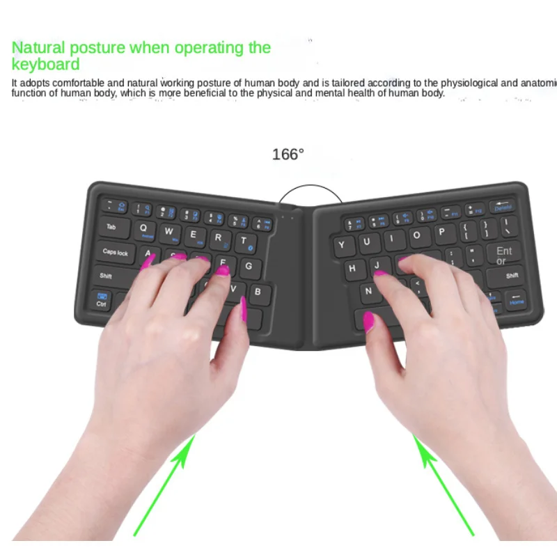 Bow-mini Foldable Wireless Keyboard Compatível com Bluetooth Recarregável Ergonômico Ipad Laptop - Imagem 6