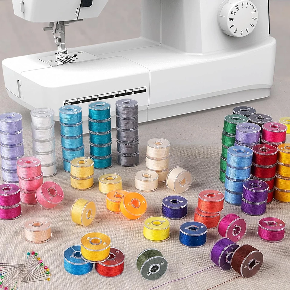 Bobine per macchina da cucire, 36 colori, bobine di filo da cucire, bobine di plastica per Brother Babylock Janome Kenmore