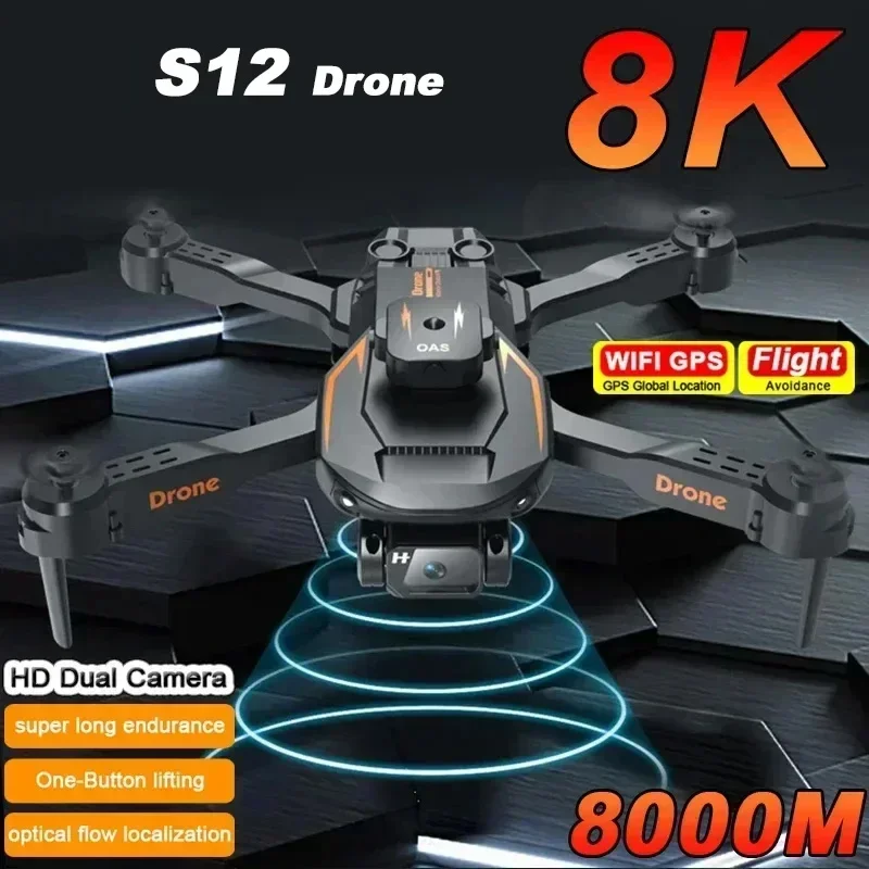 Per Xiaomi Mini S12 Drone 8K 360 Gradi Intelligente Evitamento Ostacoli Drone Hd Fotografia Aerea Uav Aereo Telecomandato