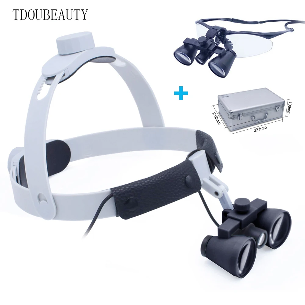 

2.5X Head Magnifier with 3W Sopt LED Light Binocular Loupes Headband Adjustable Integrated Lighting Magnifying Optical Glass