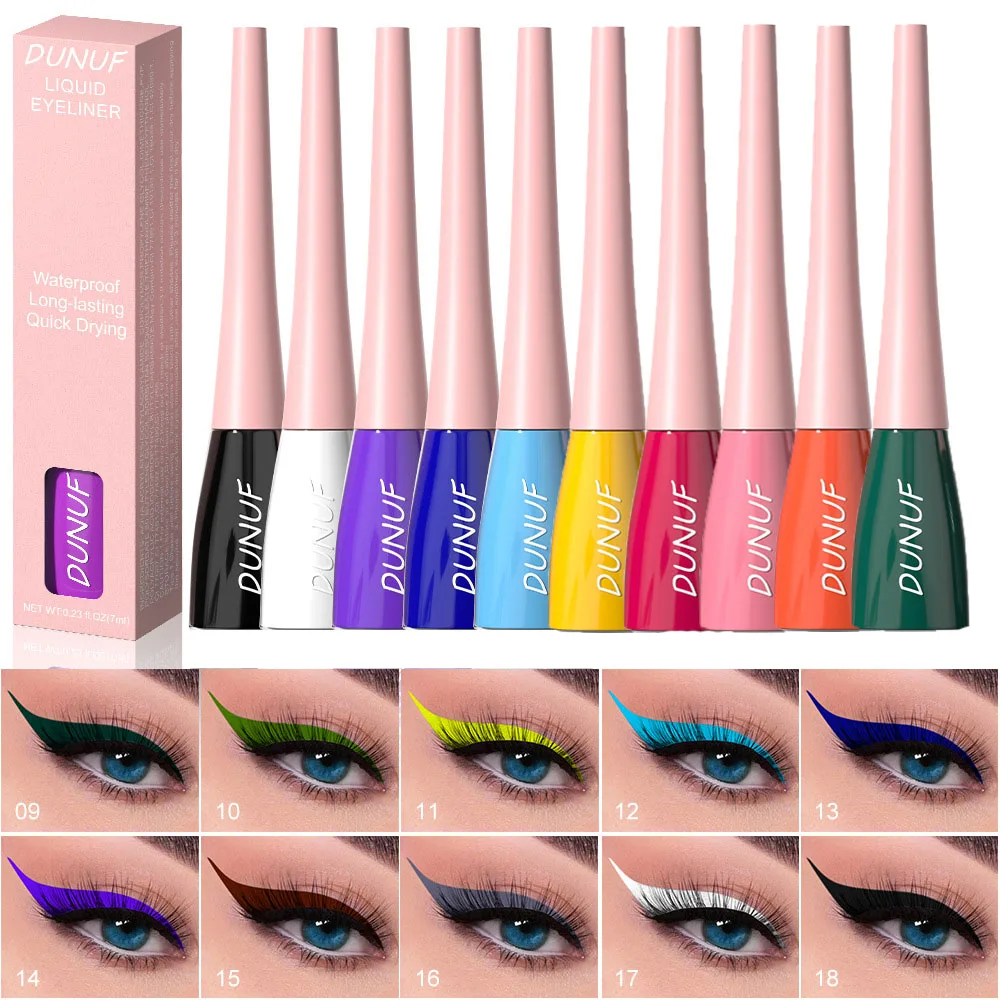 7ML Colourful Liquid Eyeliner Waterproof Lasting Matte Eyeliner Quick Drying Eyes Makeup Tools Black Pink Eyeliner beauty Cosmet 2