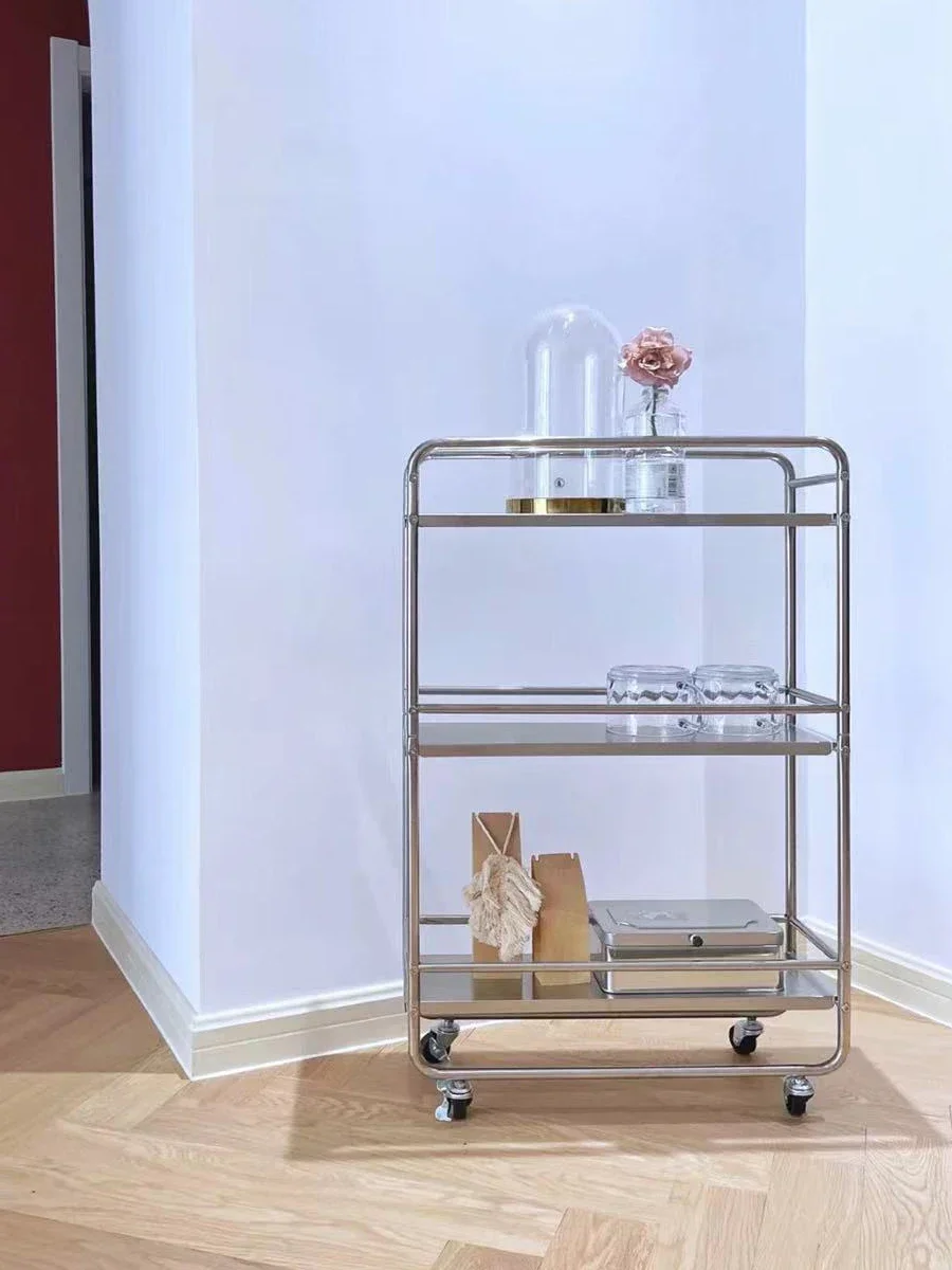 Minimalist Storage Car Multi-Functional High-Capacity Space Saving Independent Storage Car Mobile Standing Rolling Shelf