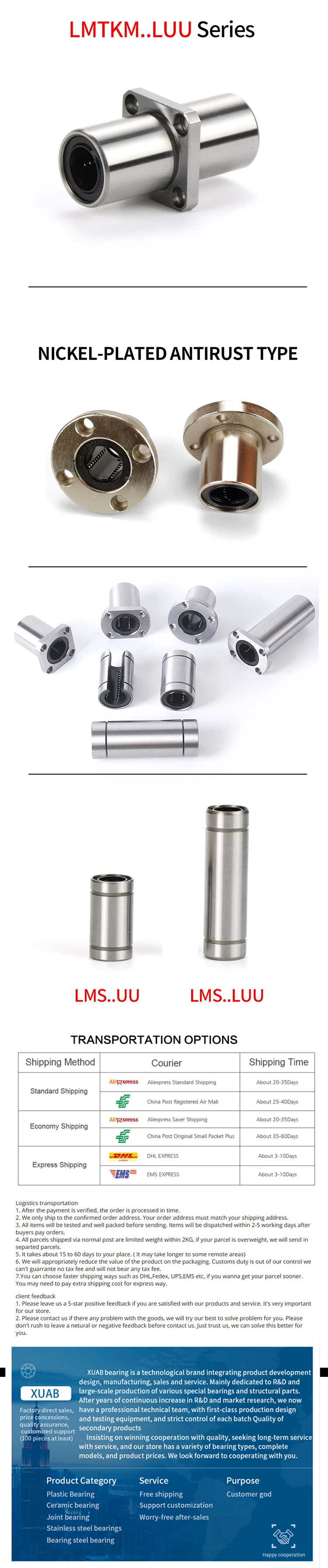 Description Picture 4 of itemCHINA Linear Bearings LMH LMH16UU LMH16LUU LMH20UU LMH20LUU LMH25UU LMH25LUU LMH30UU LMH30LUU
