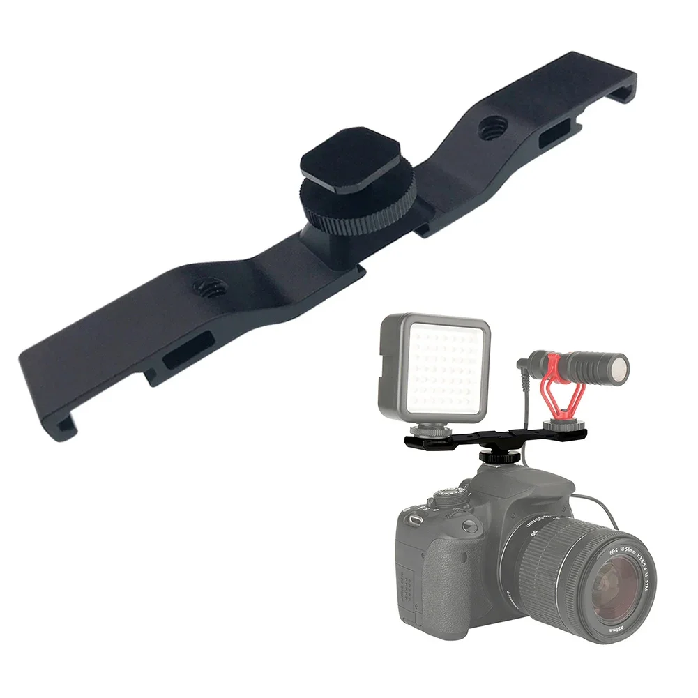 Camera Cold Shoe Mount Adapter Extension Vlog Camera Bracket Bar Aluminum Alloy Hot Boot Base For DSLR Flash Accessories