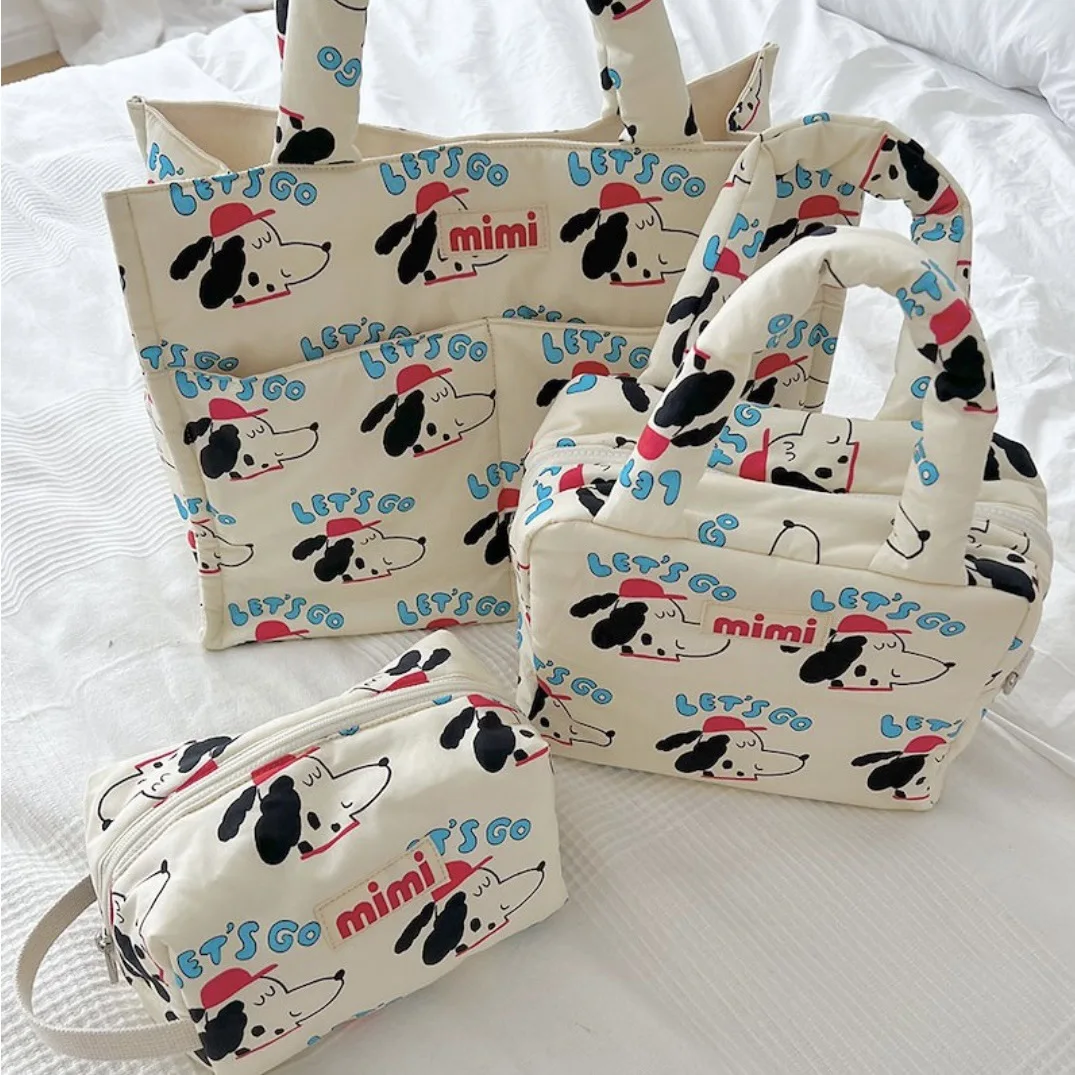 INS New Cute Cartoon Printing Pet Storage Bag Out Portable Handbag Cat Puppy Snack Shoveling Bag Travel Dog Supplies