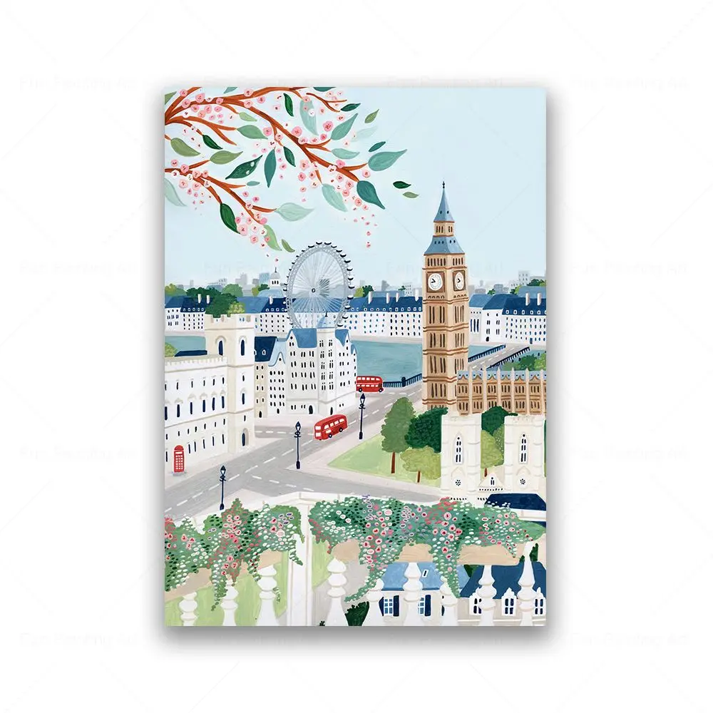 thumbnail image 1 of Positano,Amsterdam,Lisbon,Barcelona,London,Florence,Switzerland,Rome,Cappadocia,Paris,Capri,Venice Travel Poster Gift Home Decor, 1 of 5