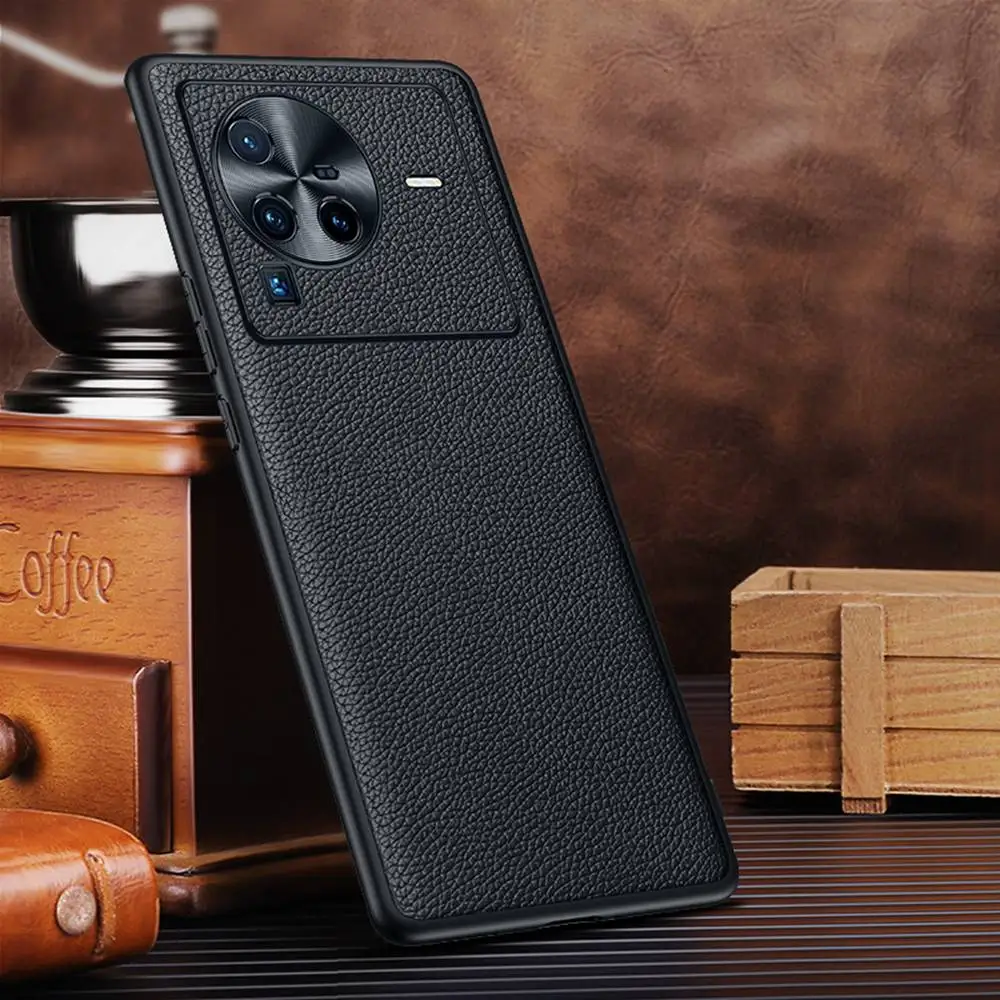 Genuine Leather Case For Vivo X80 X70 Pro 3d Lens Protective Coque For Vivo X Note S15 Pro Cover Luxury Real Leather Phone Shell