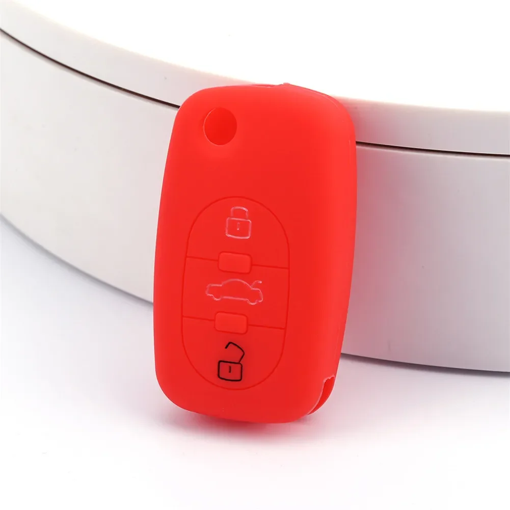 Silicone Car Key Cover Case Auto Flip Remote Key Protector Skin Holder for Audi A2 A3 A4 A6 A8 TT Allroad Cabriolet Roadster key case key case cover car key shell remote control case cover flip key fob shell