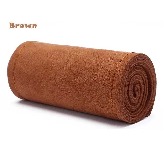 Suede Leather Braided Steering Wheel Cover – Premium Anti-Slip Interior Protector