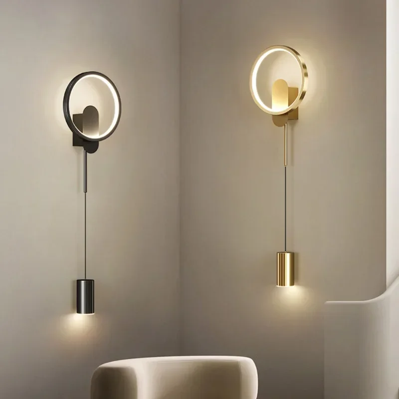 Modern LED Wall Lamp For Bedroom Wall Iron Decorative Lights Living Room Study Room Aisle Home Decor Illumination Fixtures Lamps