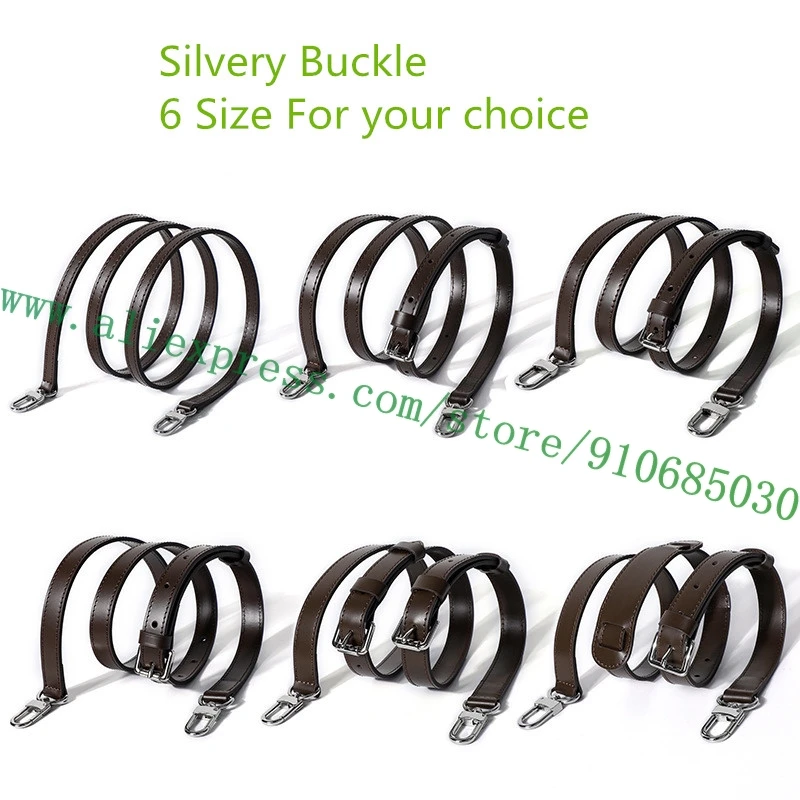 Adjustable Coffee Brown Glossy Real Calfskin Shoulder Strap For Designer Handbag Duffle Bag Purse Carry Belt Replacement 6 Sizes