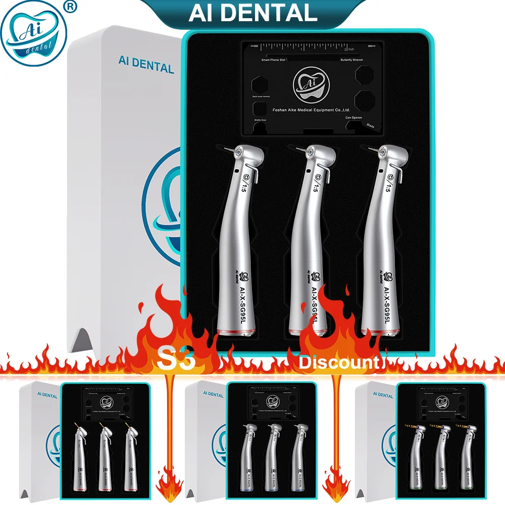 

S3 Discount Package Series Contra Angle Low Speed E-Type LED Dental Surgical Implant Handpiece Outer Water Spray