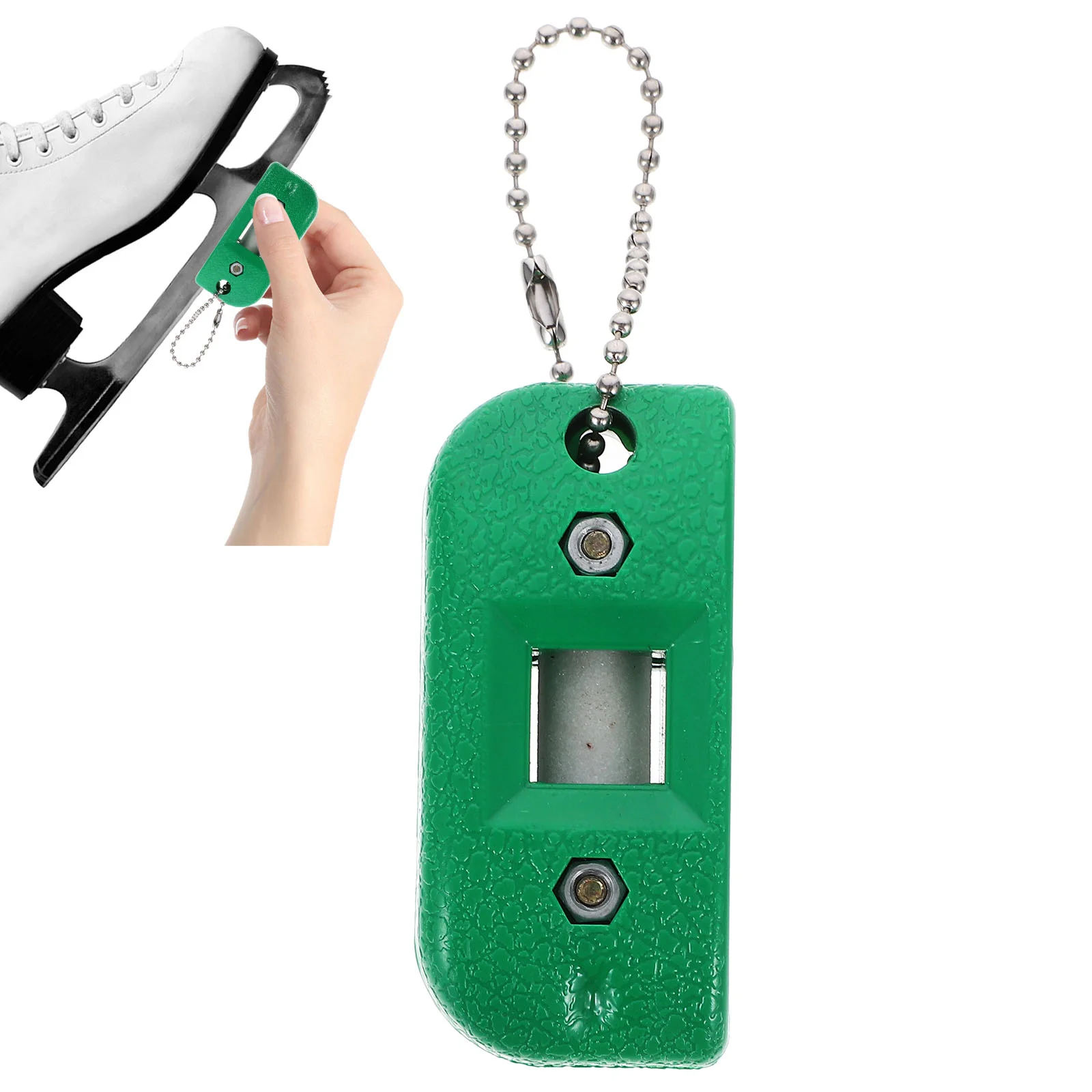 Portable Ice Skate Sharpener Adjustable Blade Maintenance Tool White Sandstone for Hockey Field Team Sports