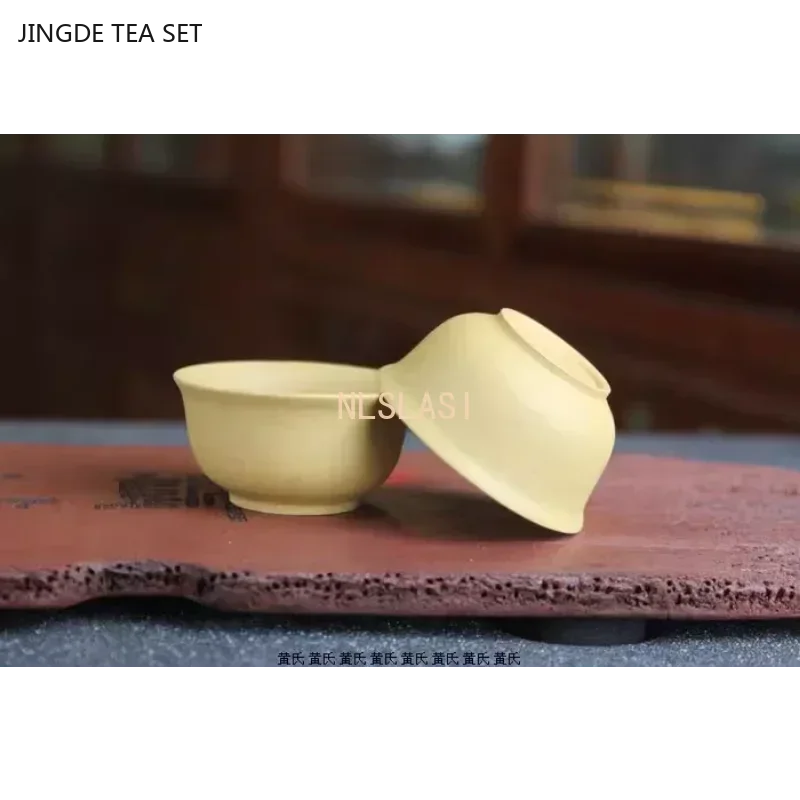 6pcs/ set Yixing Zisha tea cup creative handmade boutique multi-color master cup purple clay tea set accessories