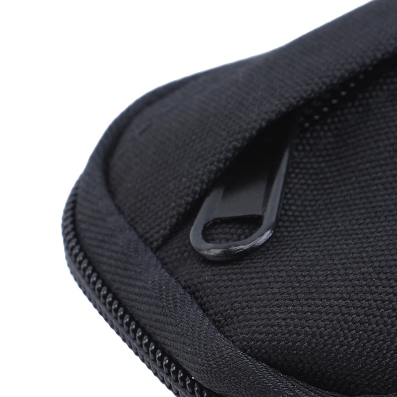 Black Nylon Coin Case Headphone Bag Zipper Multiple Zippers Pouches Mini Key Pouch Pack Bags For Running Walking
