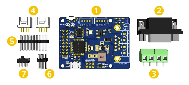 CANBed CAN-BUS Arduino Development Board Kit, ATmega32U4 with MCP2515 MCP2551 CA