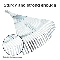 Expandable Gardening Rake Metal Leaves Rake Adjustable Garden Rake for Yard 2