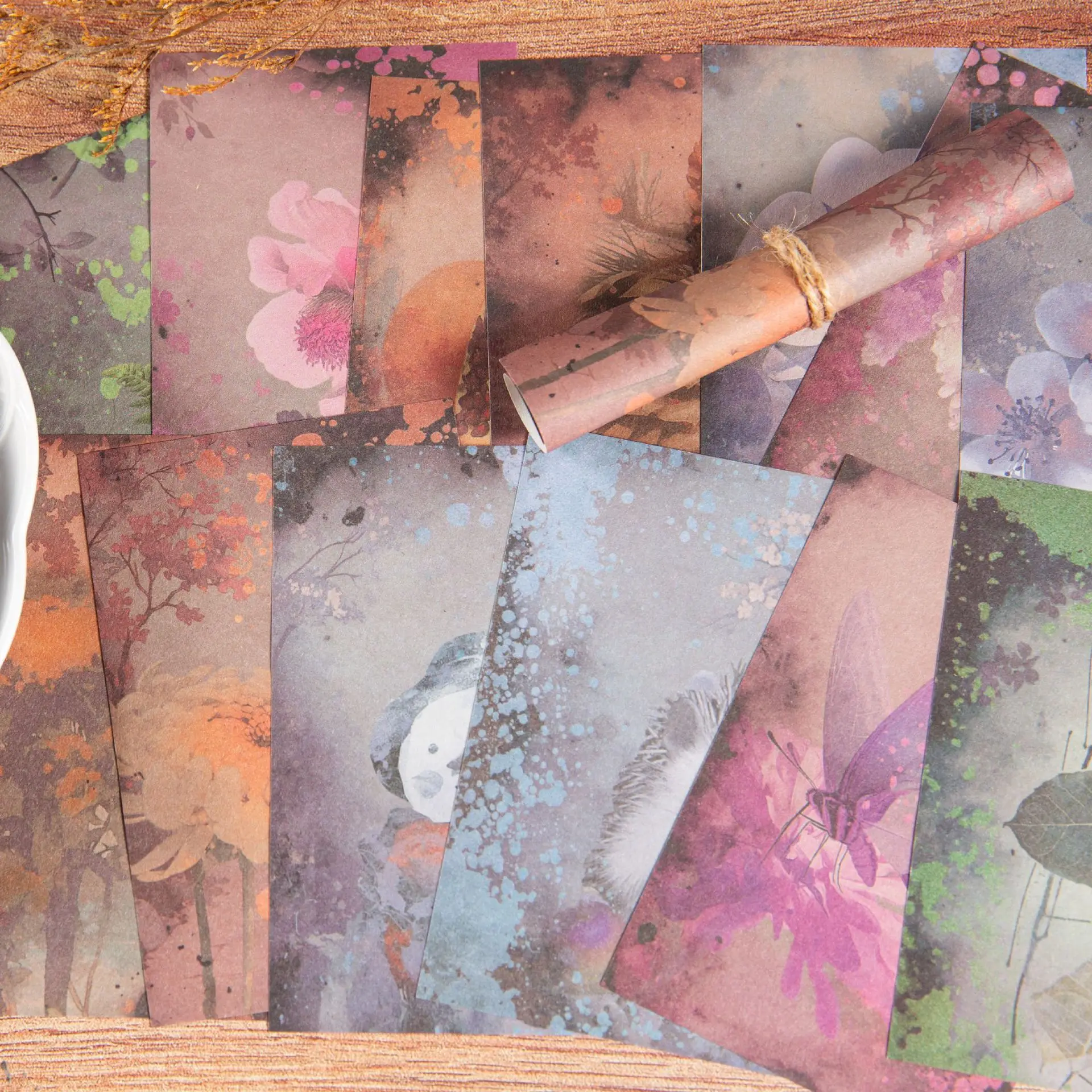 Scrapbook Hintergrundpapier Vintage Musiknoten – 16 Blätter 10x14 Cm, Halbtransparentes Butterpapier, Für DIY & Karten