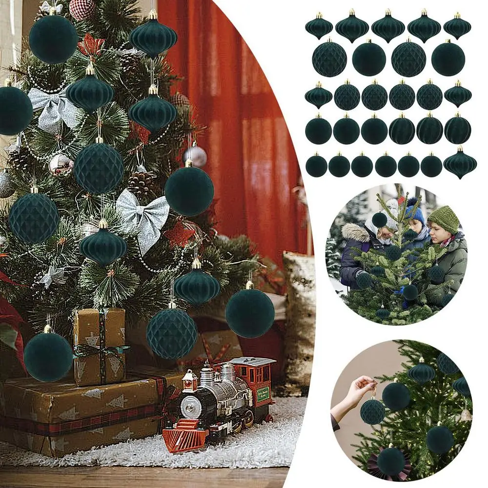 Description Picture 6 of item25Pcs Velvet Christmas Ball Ornaments Flocked Christmas Balls Decorative Christmas tree Baubles for Holiday Wedding Home Party