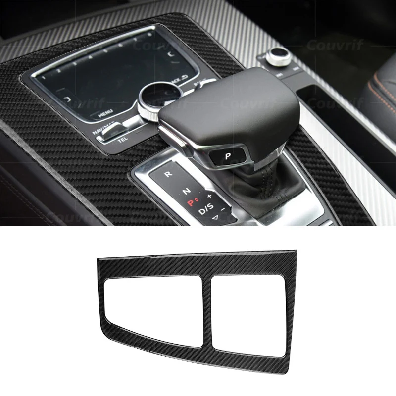 

Carbon Fiber Car Cover Interior Center Control Gear Shift Panel Cover Frame For Audi Q5 FY 2018-2022 Carbon Sticker Accessories