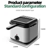 220V/1000W Integrated Self-heating Electric Fryer French Fries Machine You Tiao Machine 2.5L Household Stainless Steel Fryer 5