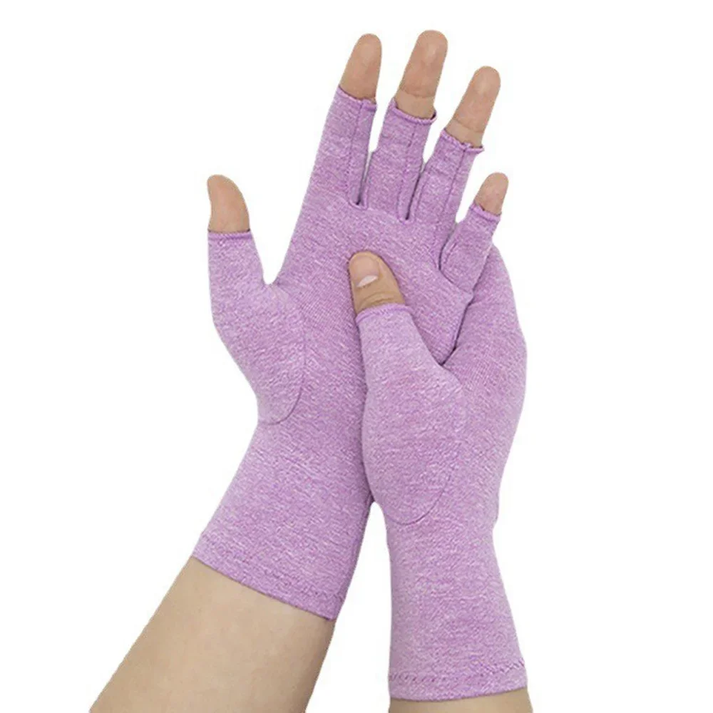Compression Arthritis Gloves Wrist Support Therapy Wristband Half Finger