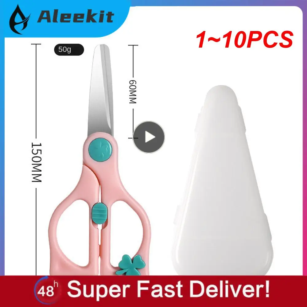 1/2/5PCS Kitchen Stainless Steel Scissors Portable Baby Food Feeding Aid  Meat Cutting Scissors With Cutting Box Kitchen Supply - AliExpress