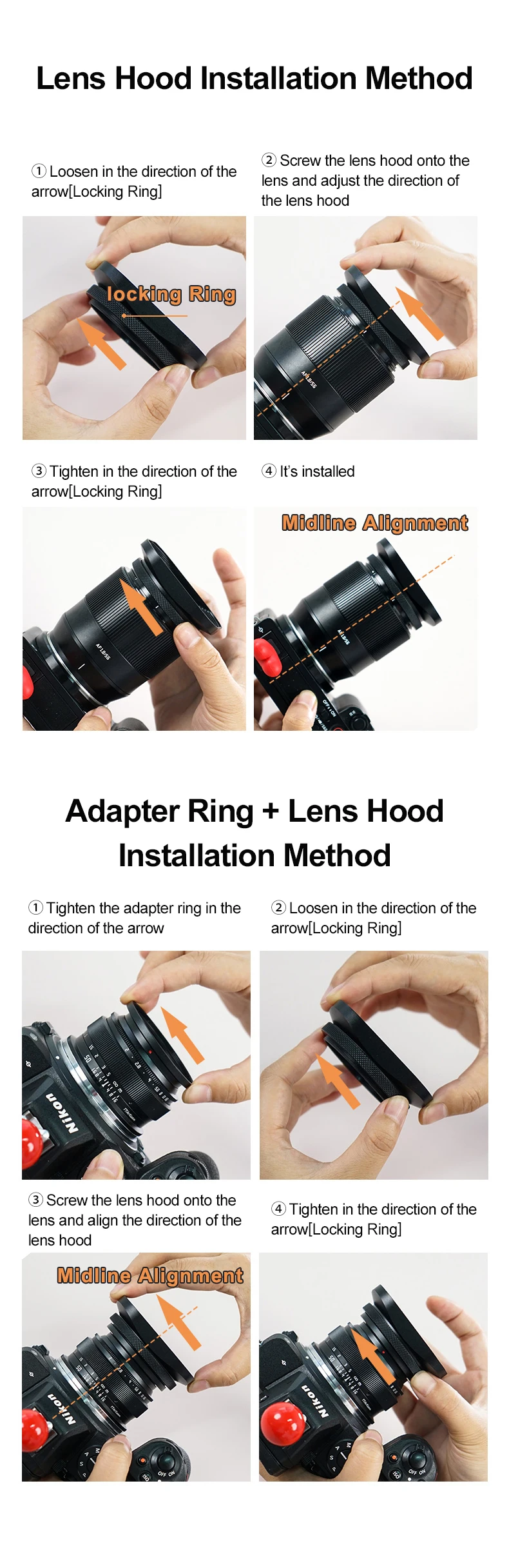 Description Picture 5 of itemMetal Camera Square Lens Hood Universal Retro Reduce Light for Fuji Fujifim 39mm 43mm 46mm 49mm 52mm Filter Adapter Ring Metal