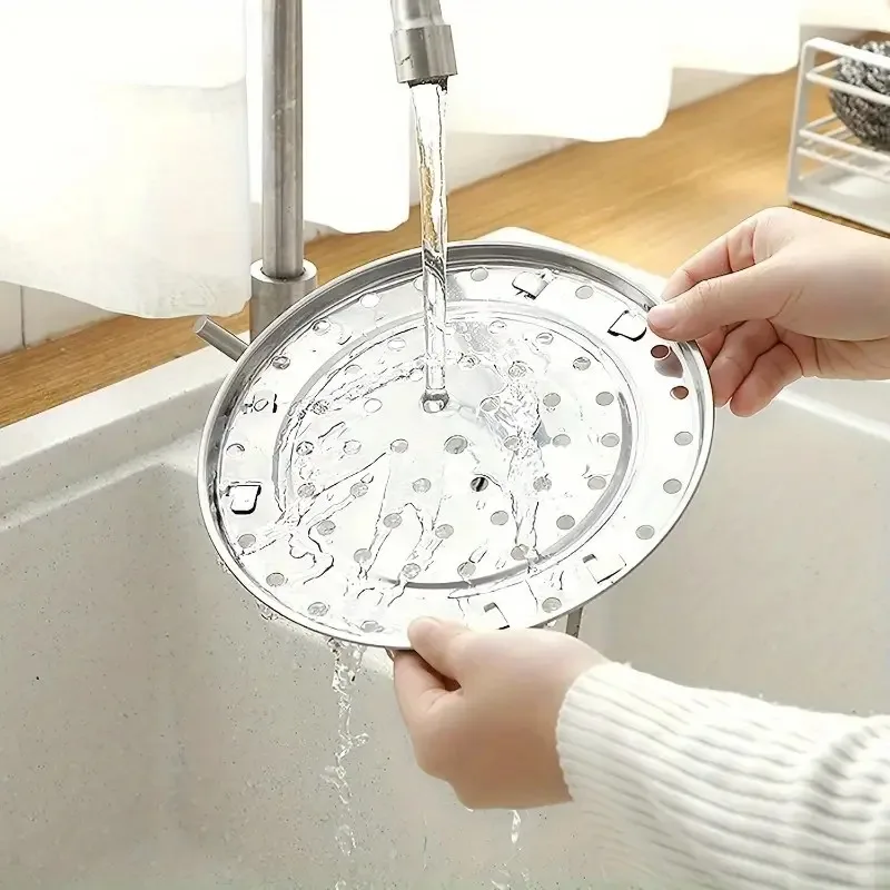 Round Steam Tray for Pressure Cookers Instant Pots and Stockpots Insert for Steaming Vegetables Kitchen Cookware Accessory