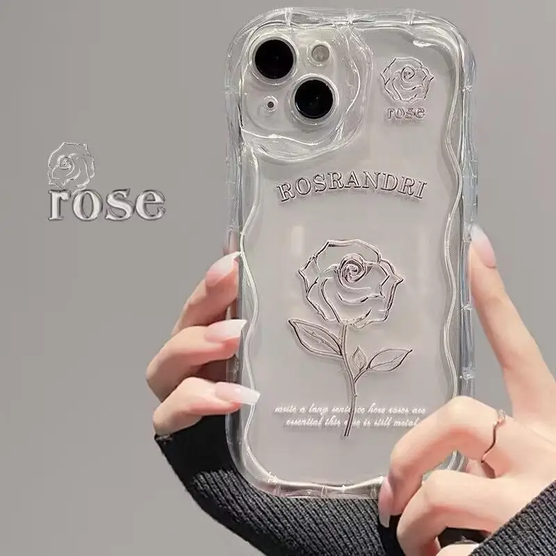 Floral Shockproof Soft Clear Phone Case